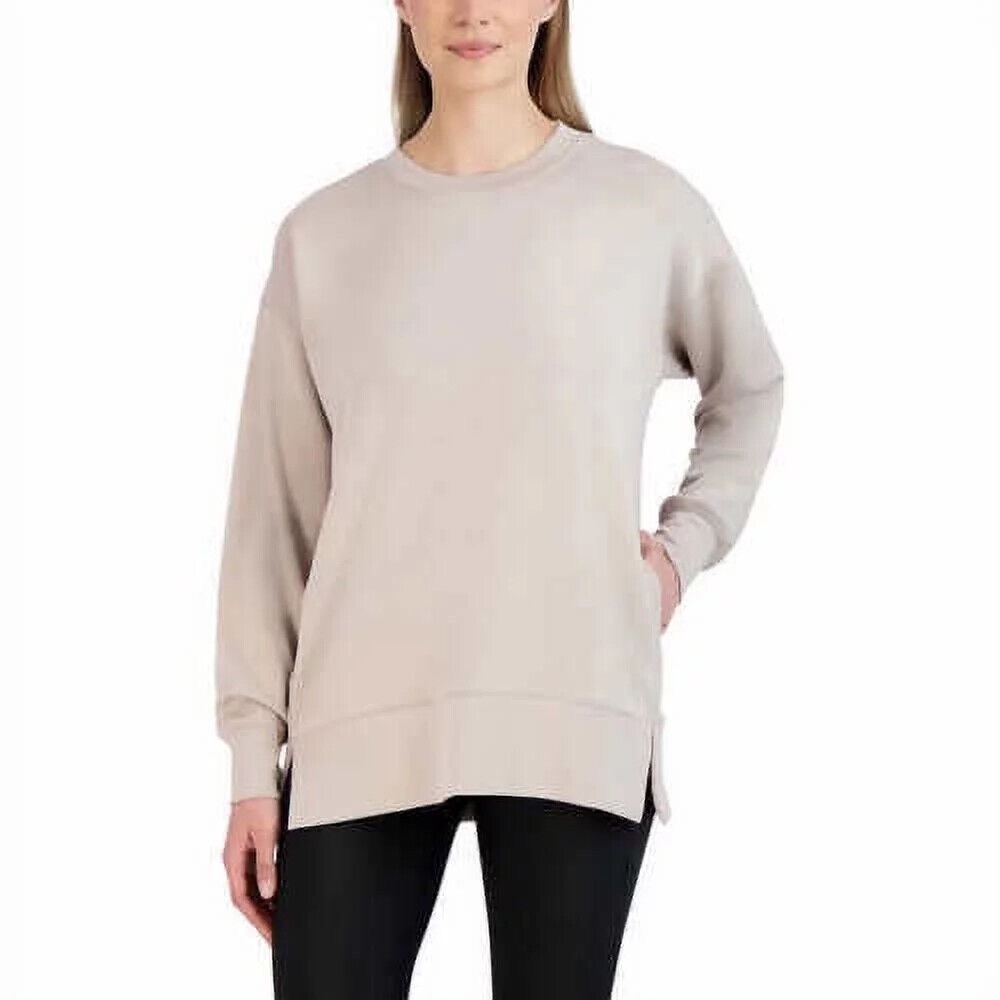 Sage Collective, Size Medium, oversized crew neck sweatshirt, taupe with pockets